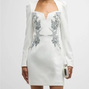 Rebecca Vallance White Dress with Silver Embellishments